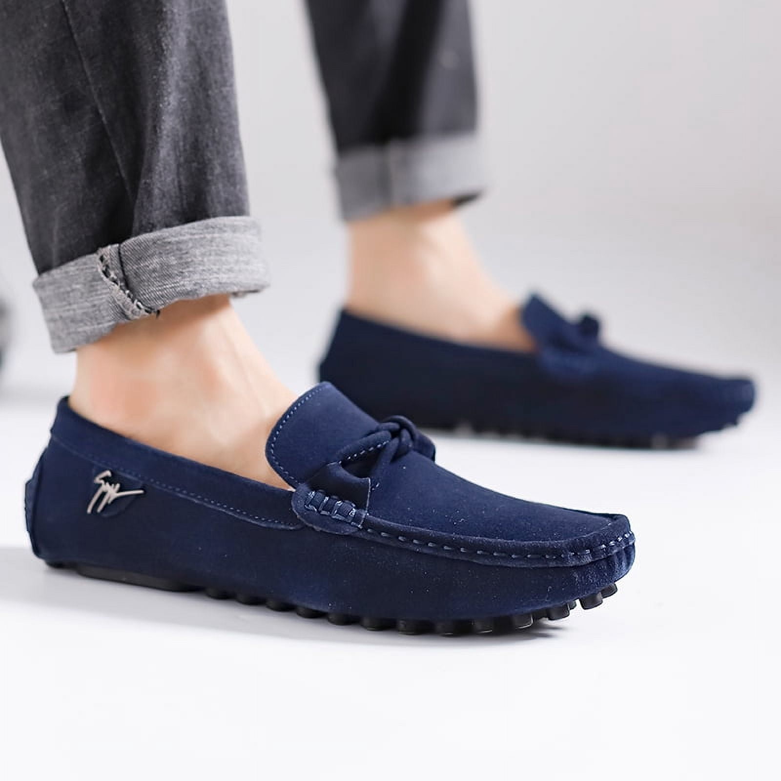 Big Size Men's Casual Loafers Slip On Leather Shoes Comfortable Lightweight Driving Shoes Male Moccasins Classic Penny Loafer Flats Boat Shoes Outdoor Walking Shoes