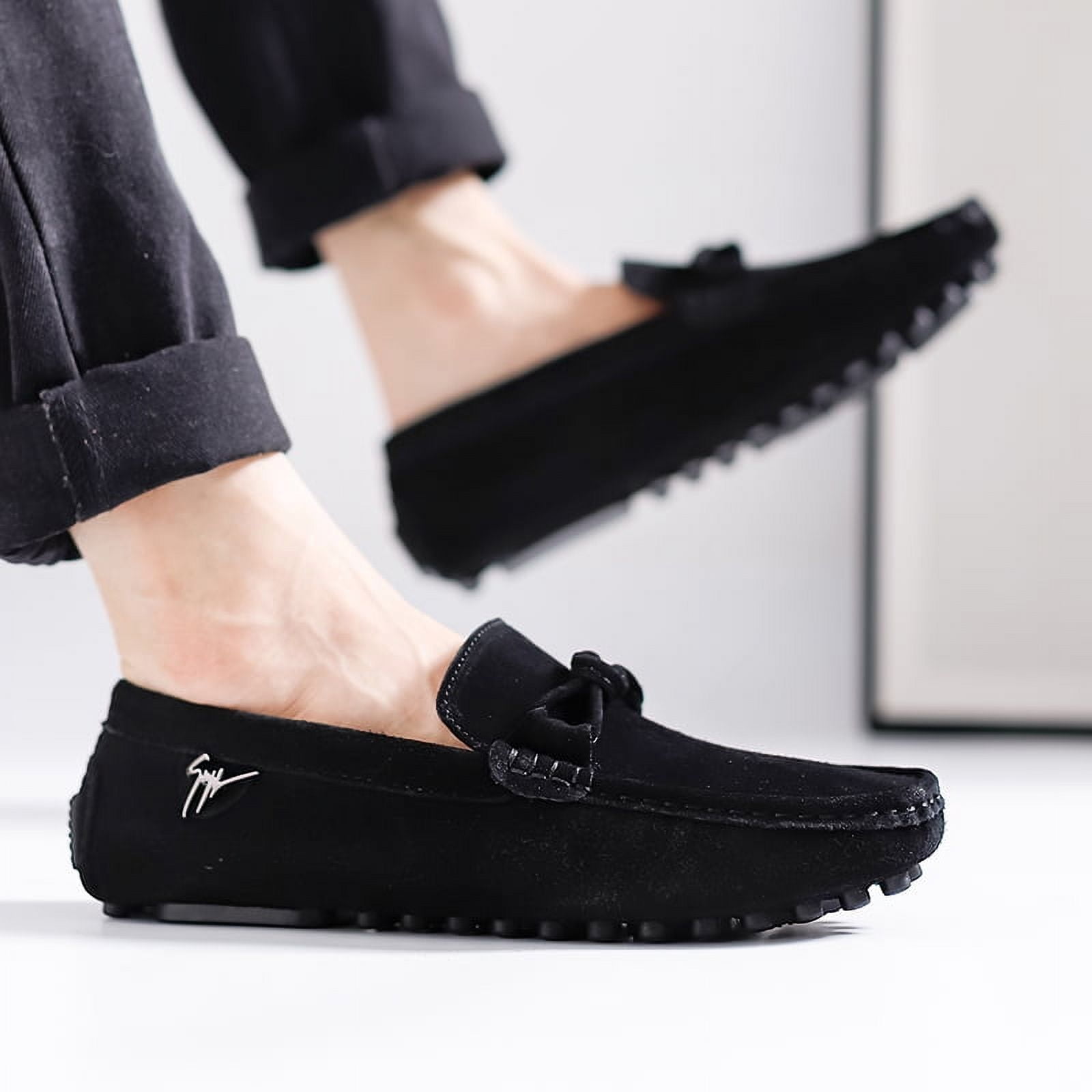 Big Size Men's Casual Loafers Slip On Leather Shoes Comfortable Lightweight Driving Shoes Male Moccasins Classic Penny Loafer Flats Boat Shoes Outdoor Walking Shoes