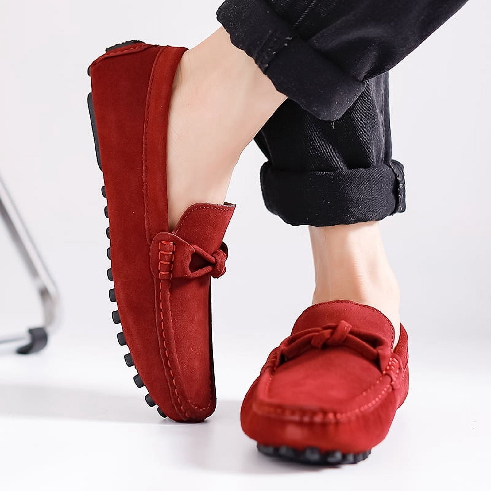 Big Size Men's Casual Loafers Slip On Leather Shoes Comfortable Lightweight Driving Shoes Male Moccasins Classic Penny Loafer Flats Boat Shoes Outdoor Walking Shoes