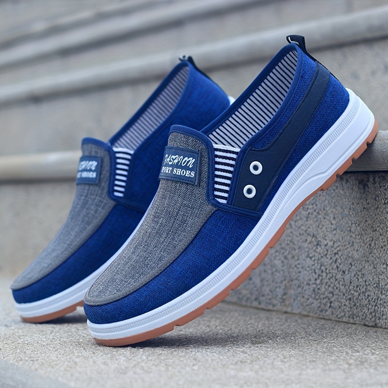 Men’s Casual Low Top Slip On Canvas Shoes, Lightweight Breathable Walking Shoes For All Seasons