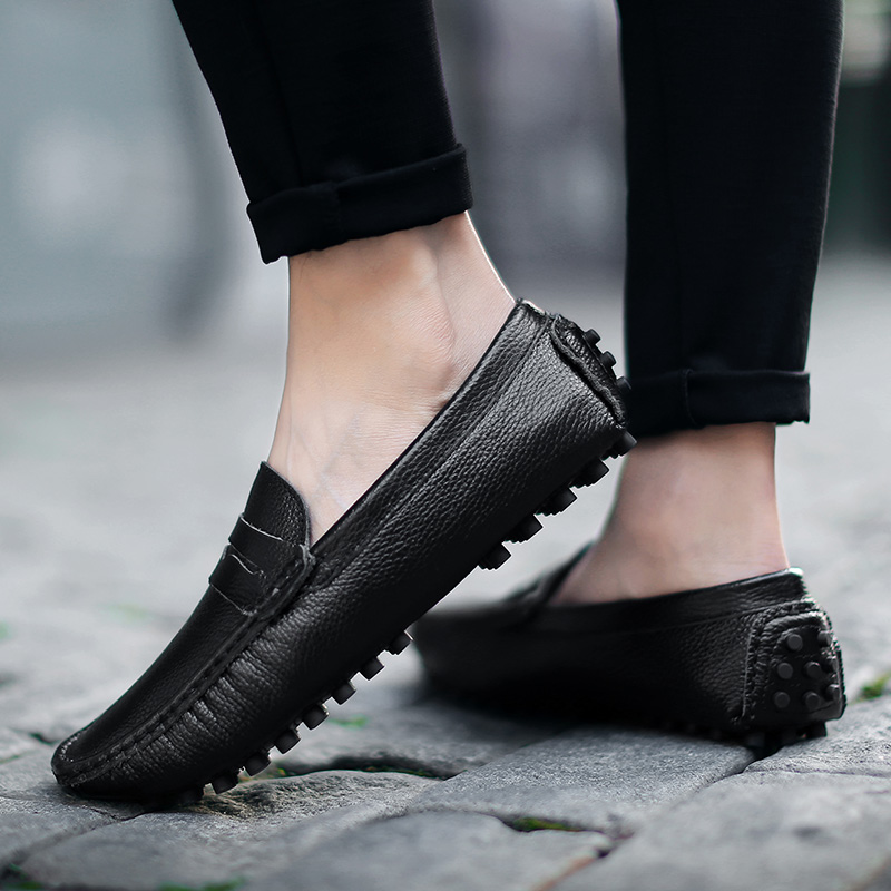 West Louis™ Genuine Leather Loafers With Spikes