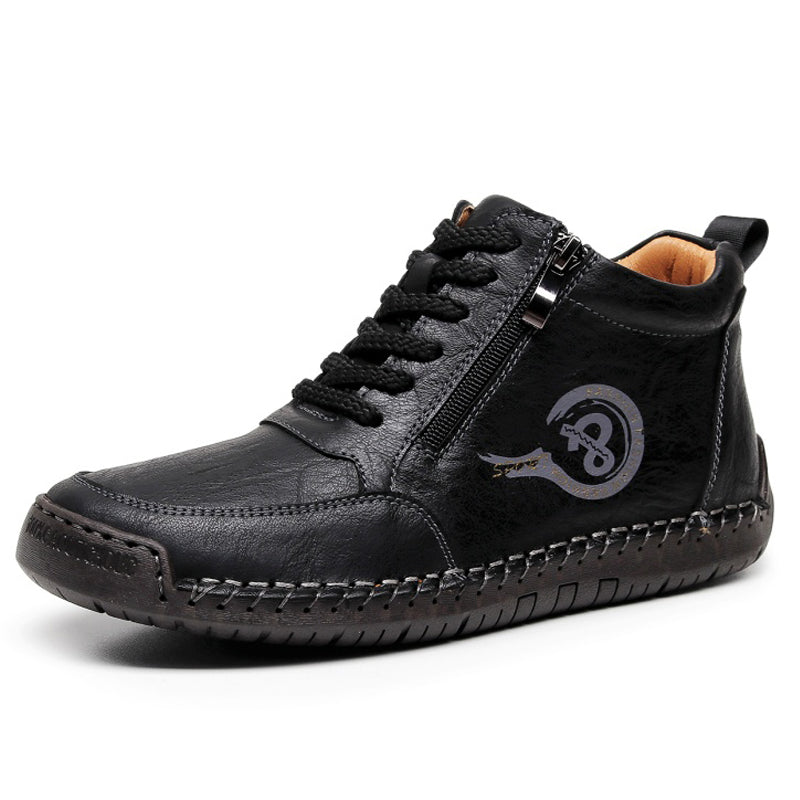 Men's Vintage Motorcycle Work Boots – Handcrafted,Waterproof,Slip-Resistant,Durable Outdoor Footwear