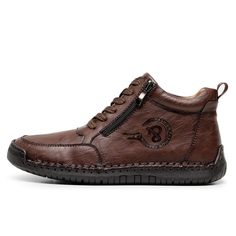 Men's Vintage Motorcycle Work Boots – Handcrafted,Waterproof,Slip-Resistant,Durable Outdoor Footwear