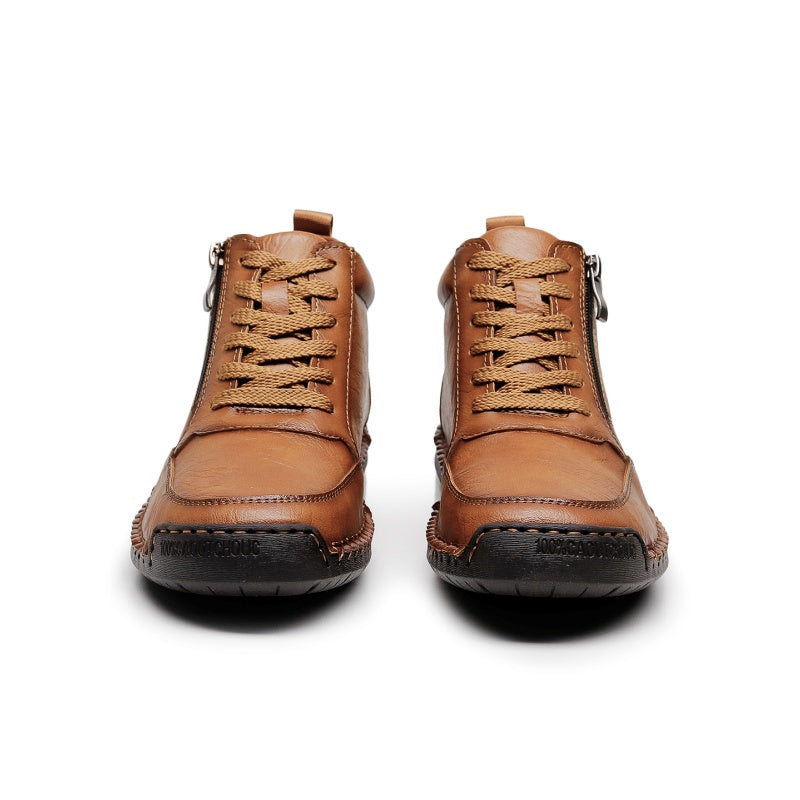 Men's Vintage Motorcycle Work Boots – Handcrafted,Waterproof,Slip-Resistant,Durable Outdoor Footwear
