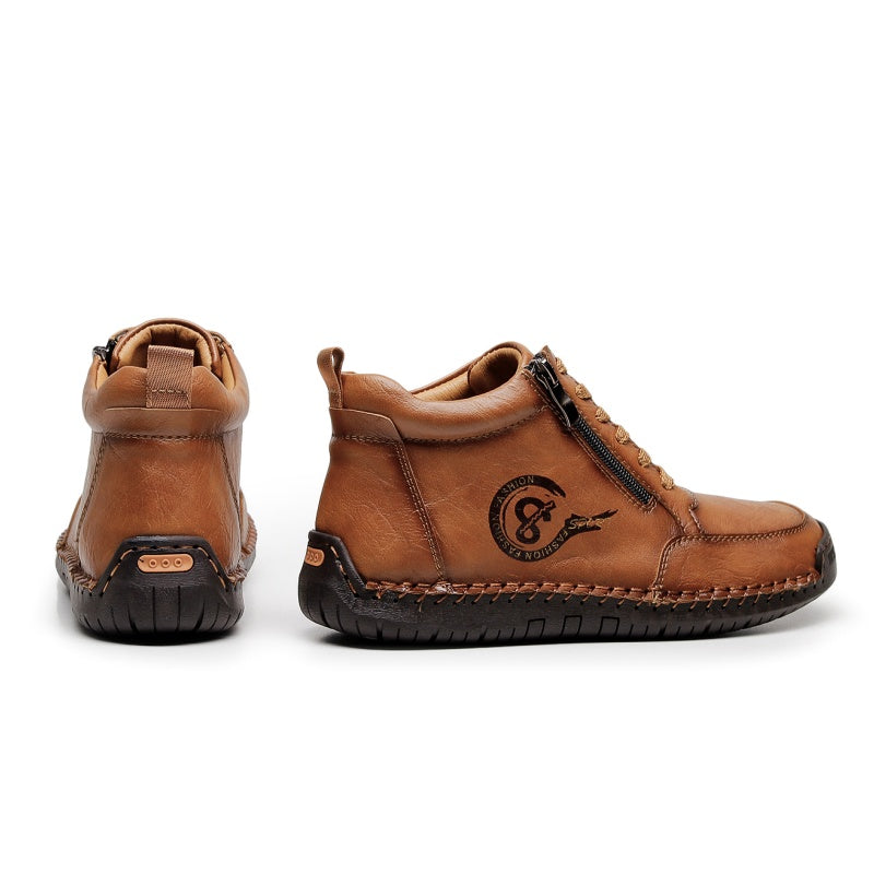 Men's Vintage Motorcycle Work Boots – Handcrafted,Waterproof,Slip-Resistant,Durable Outdoor Footwear