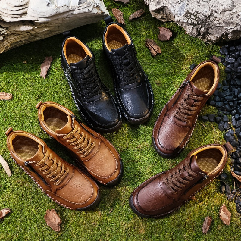 Men's Vintage Motorcycle Work Boots – Handcrafted,Waterproof,Slip-Resistant,Durable Outdoor Footwear