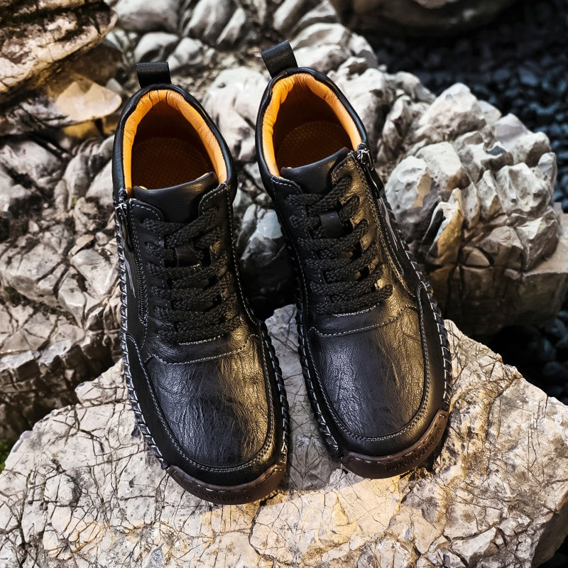 Men's Vintage Motorcycle Work Boots – Handcrafted,Waterproof,Slip-Resistant,Durable Outdoor Footwear