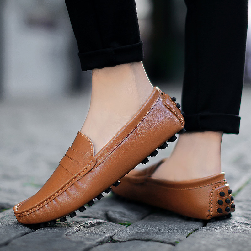 West Louis™ Genuine Leather Loafers With Spikes