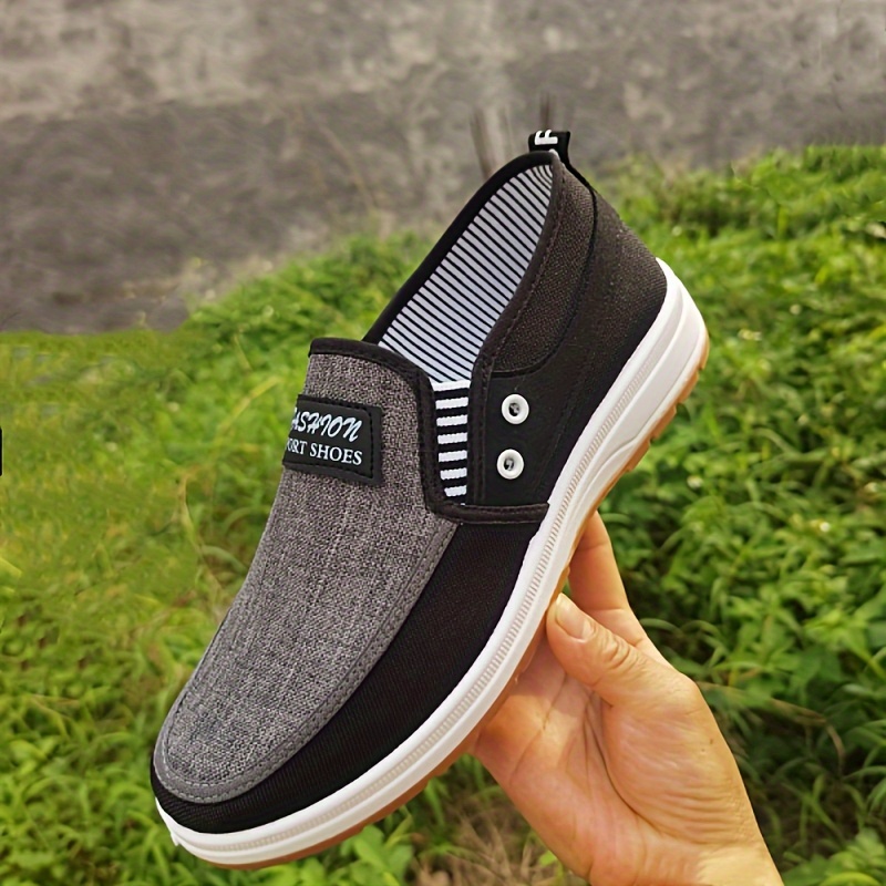 Men’s Casual Low Top Slip On Canvas Shoes, Lightweight Breathable Walking Shoes For All Seasons