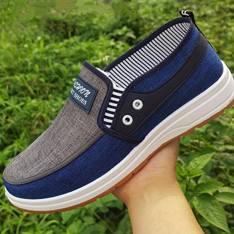Men’s Casual Low Top Slip On Canvas Shoes, Lightweight Breathable Walking Shoes For All Seasons