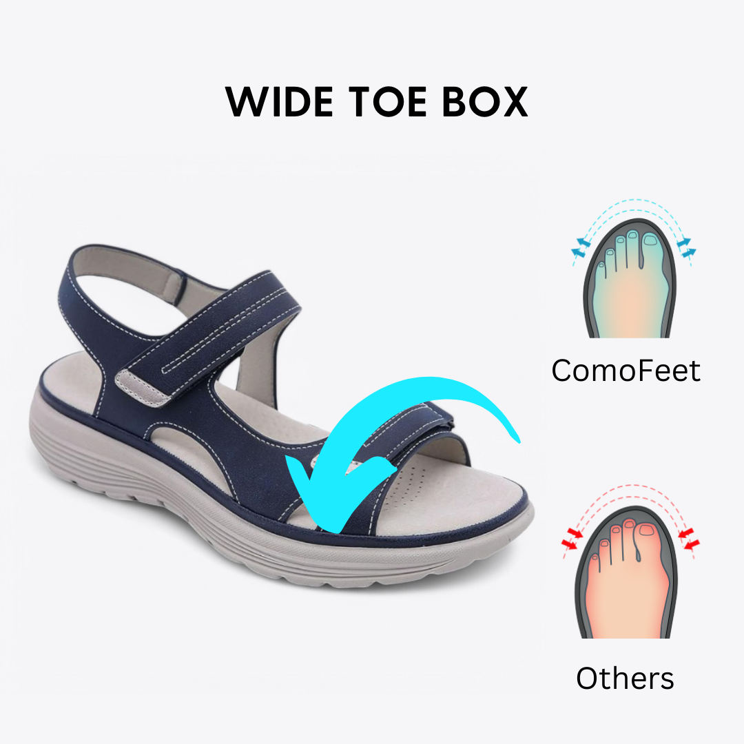 CMF Women Orthopedic Sandals Breathable Arch-support Waterproof Leather Summer Velcro