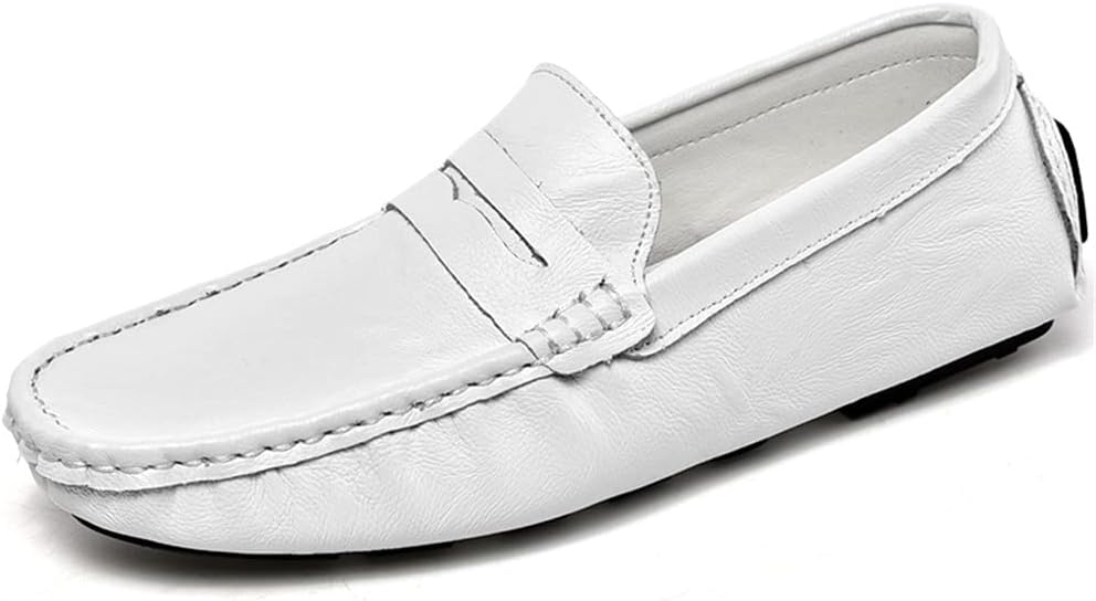 LEADER SHOW Men's Casual Loafers Moccasin Slip on Flats Boat Casual Dress Driving Shoes