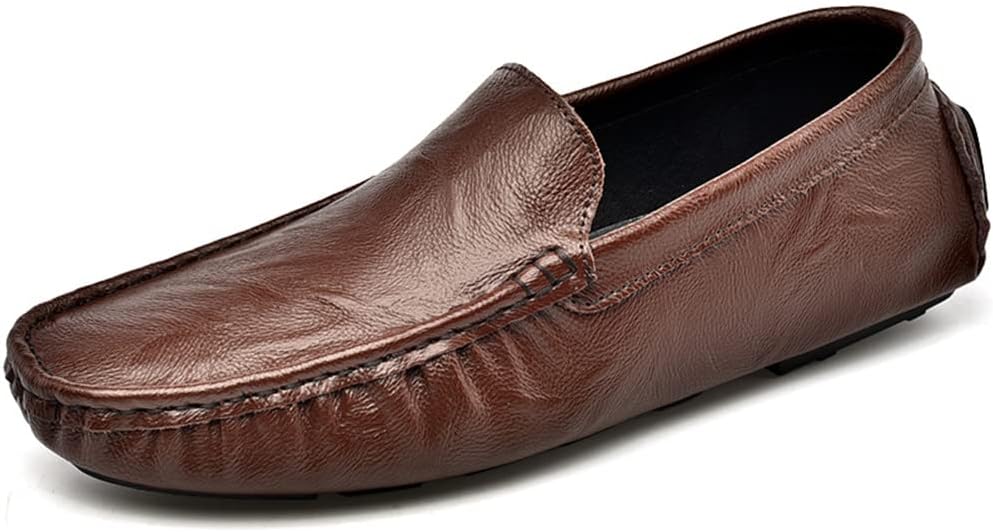LEADER SHOW Men's Casual Loafers Moccasin Slip on Flats Boat Casual Dress Driving Shoes