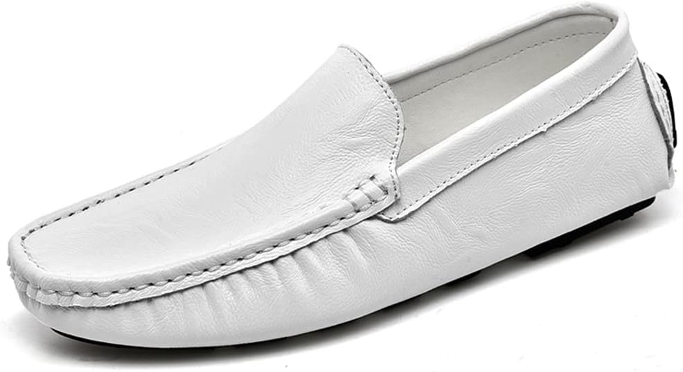 LEADER SHOW Men's Casual Loafers Moccasin Slip on Flats Boat Casual Dress Driving Shoes