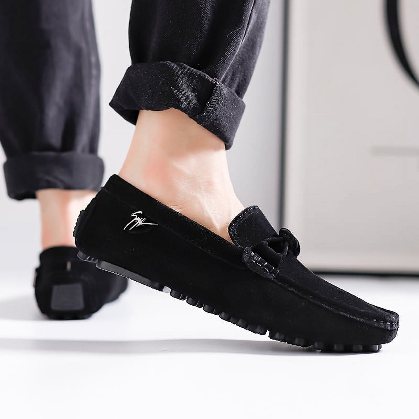 Big Size Men's Casual Loafers Slip On Leather Shoes Comfortable Lightweight Driving Shoes Male Moccasins Classic Penny Loafer Flats Boat Shoes Outdoor Walking Shoes