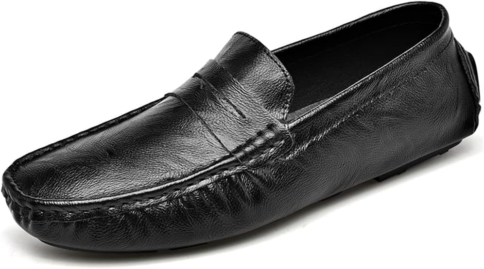 LEADER SHOW Men's Casual Loafers Moccasin Slip on Flats Boat Casual Dress Driving Shoes