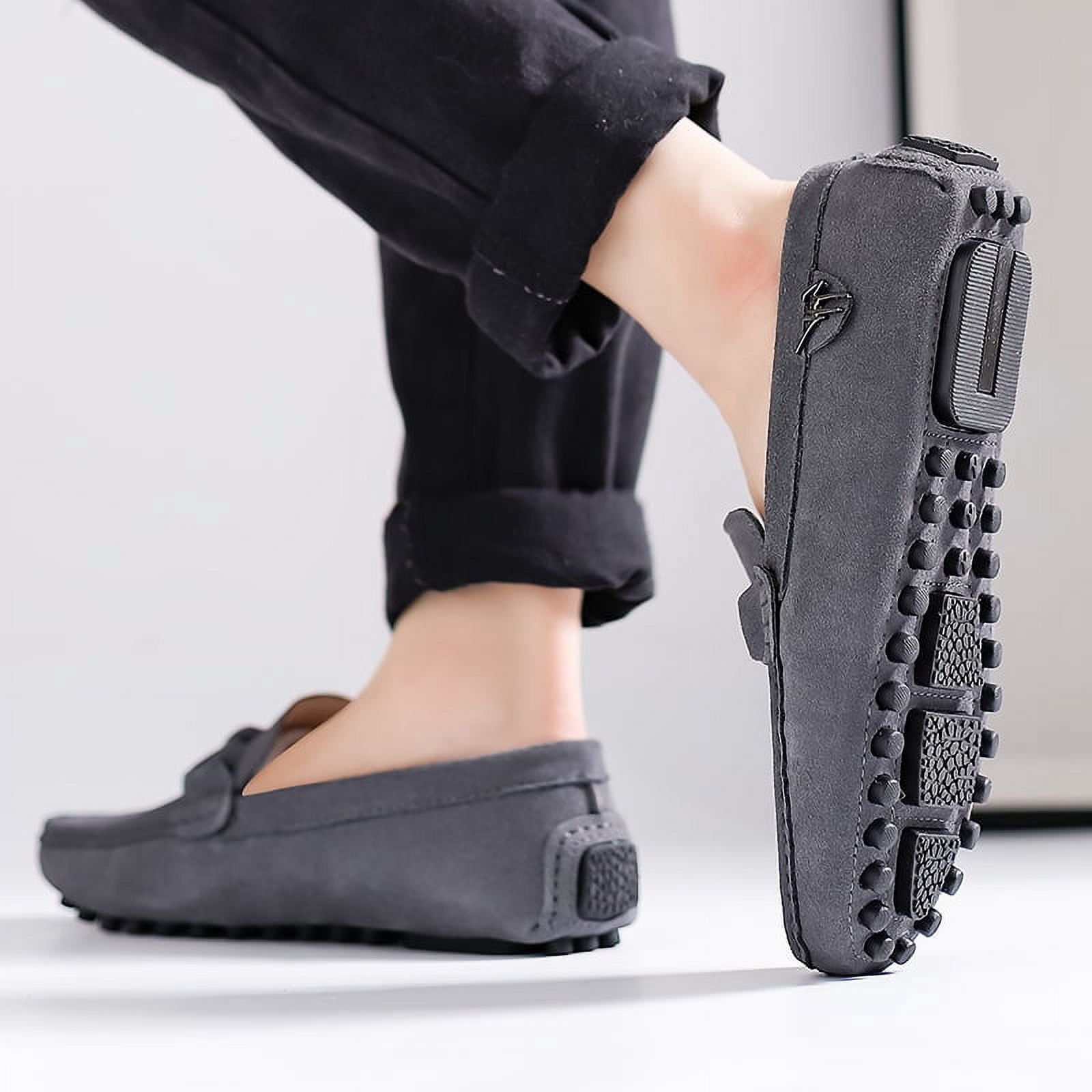 Big Size Men's Casual Loafers Slip On Leather Shoes Comfortable Lightweight Driving Shoes Male Moccasins Classic Penny Loafer Flats Boat Shoes Outdoor Walking Shoes