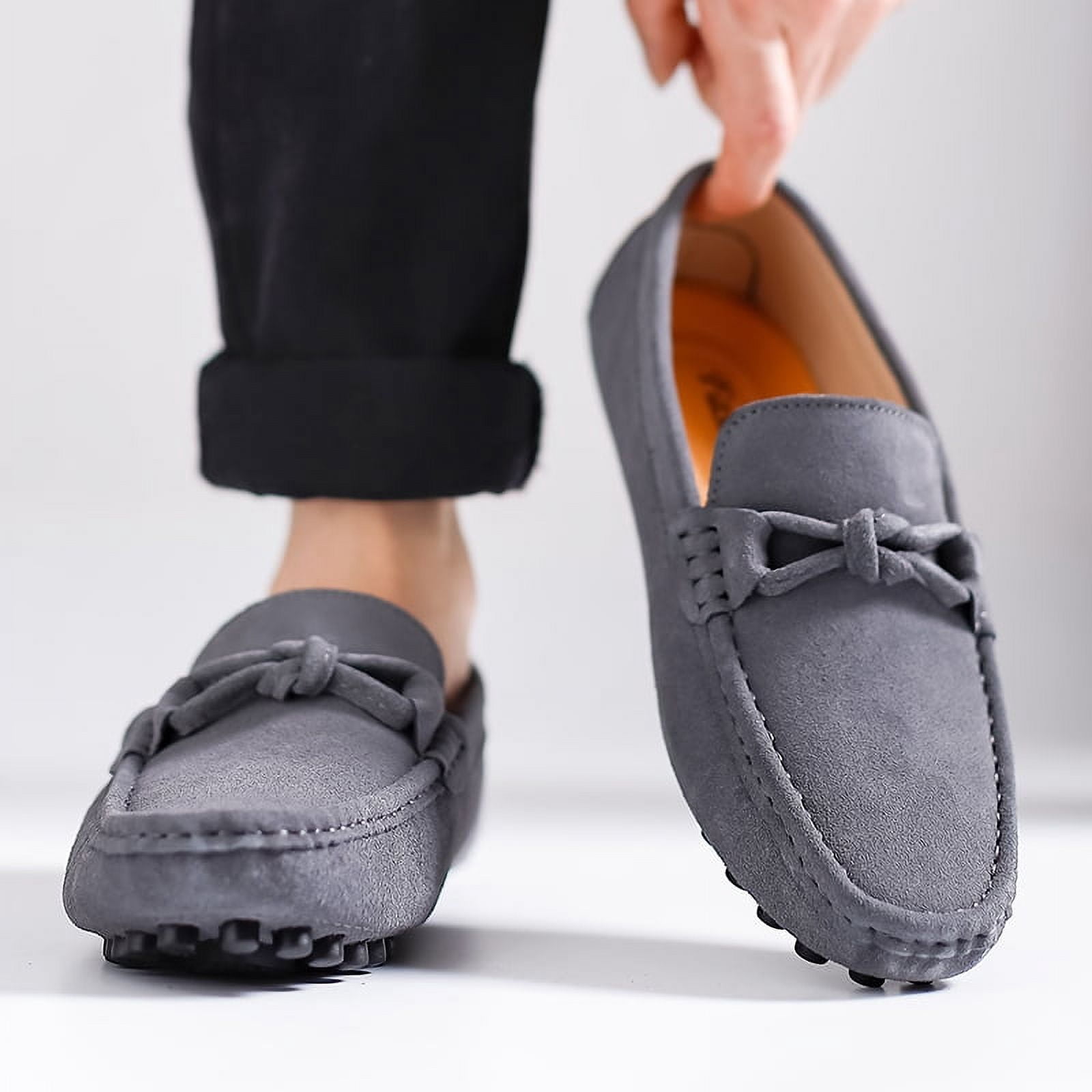 Big Size Men's Casual Loafers Slip On Leather Shoes Comfortable Lightweight Driving Shoes Male Moccasins Classic Penny Loafer Flats Boat Shoes Outdoor Walking Shoes