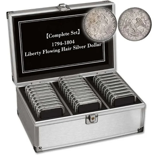 Last 12 sets!!!The Complete Set Of 1794-1804 Liberty Flowing Hair & Draped Bust Silver Dollar Date Set (11Pcs)