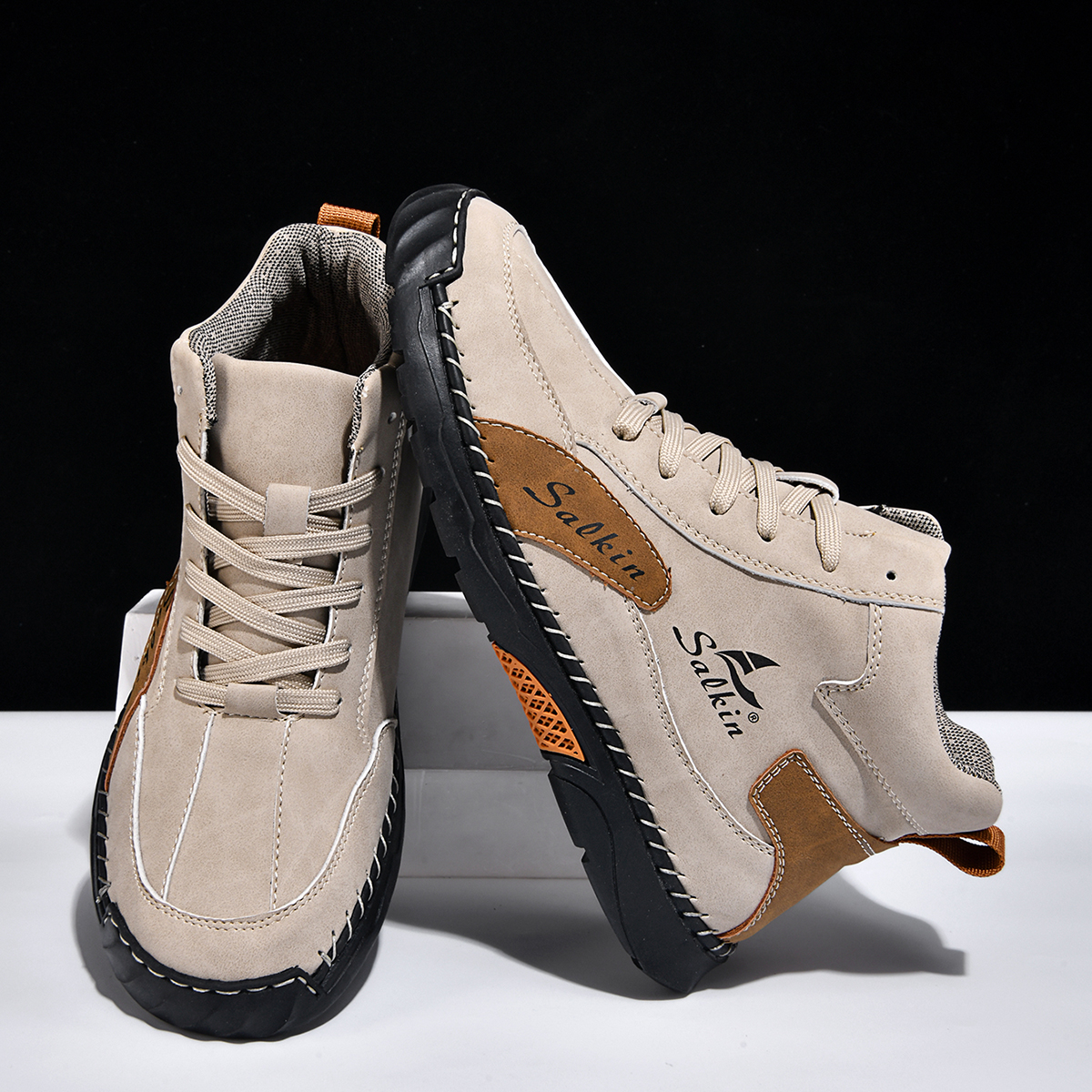 Men's Orthopedic Leather Shoes - Wide Toe | Waterproof | Structured Support | Non-Slip | Anti-Wear | Comfortable