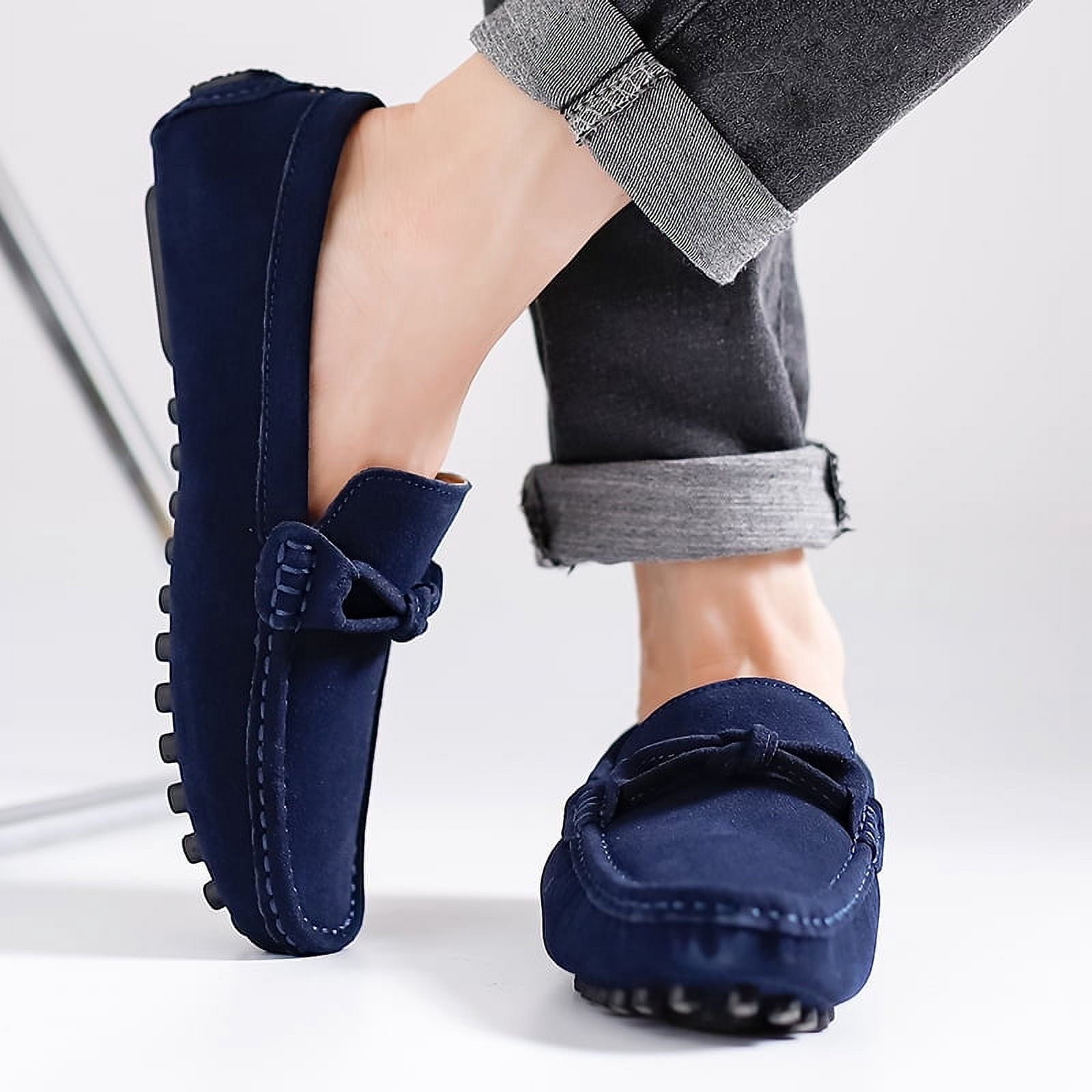 Big Size Men's Casual Loafers Slip On Leather Shoes Comfortable Lightweight Driving Shoes Male Moccasins Classic Penny Loafer Flats Boat Shoes Outdoor Walking Shoes