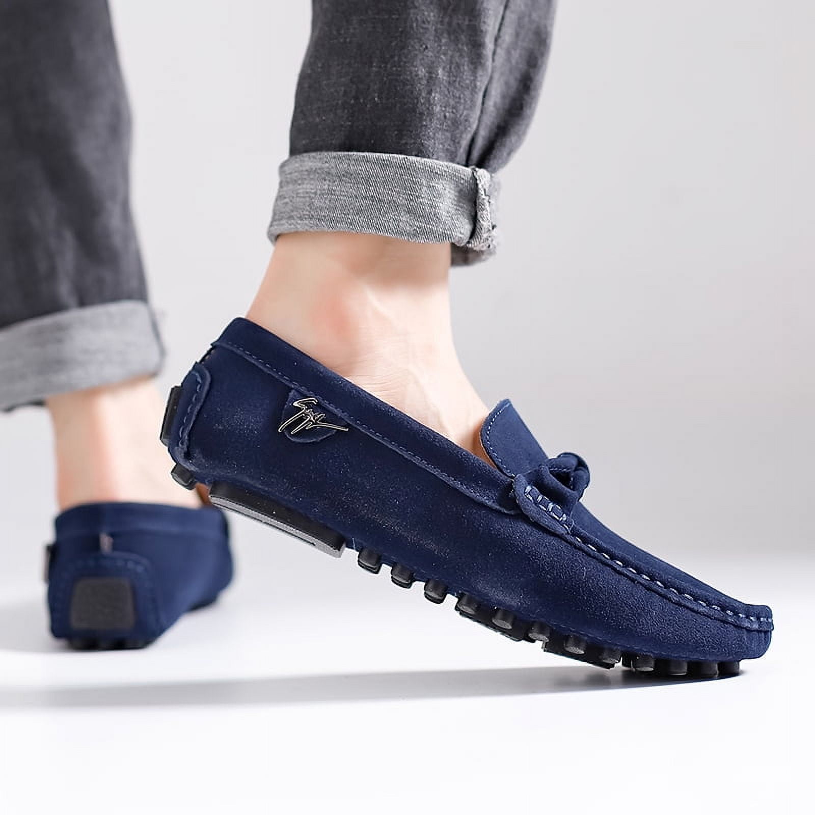 Big Size Men's Casual Loafers Slip On Leather Shoes Comfortable Lightweight Driving Shoes Male Moccasins Classic Penny Loafer Flats Boat Shoes Outdoor Walking Shoes