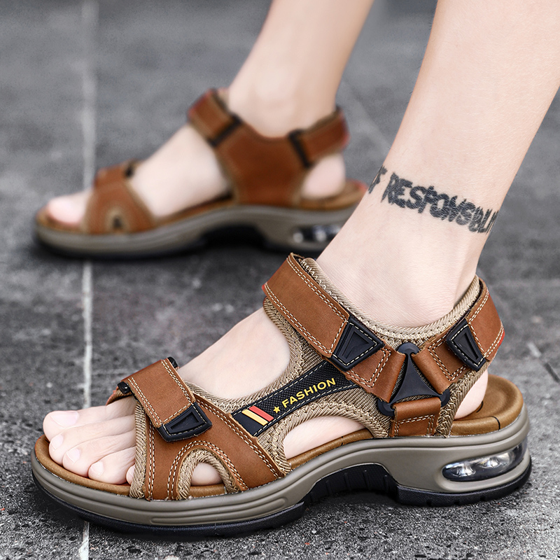 Men's Sandals Leather Spring Summer Open Toe Outdoor Sandals