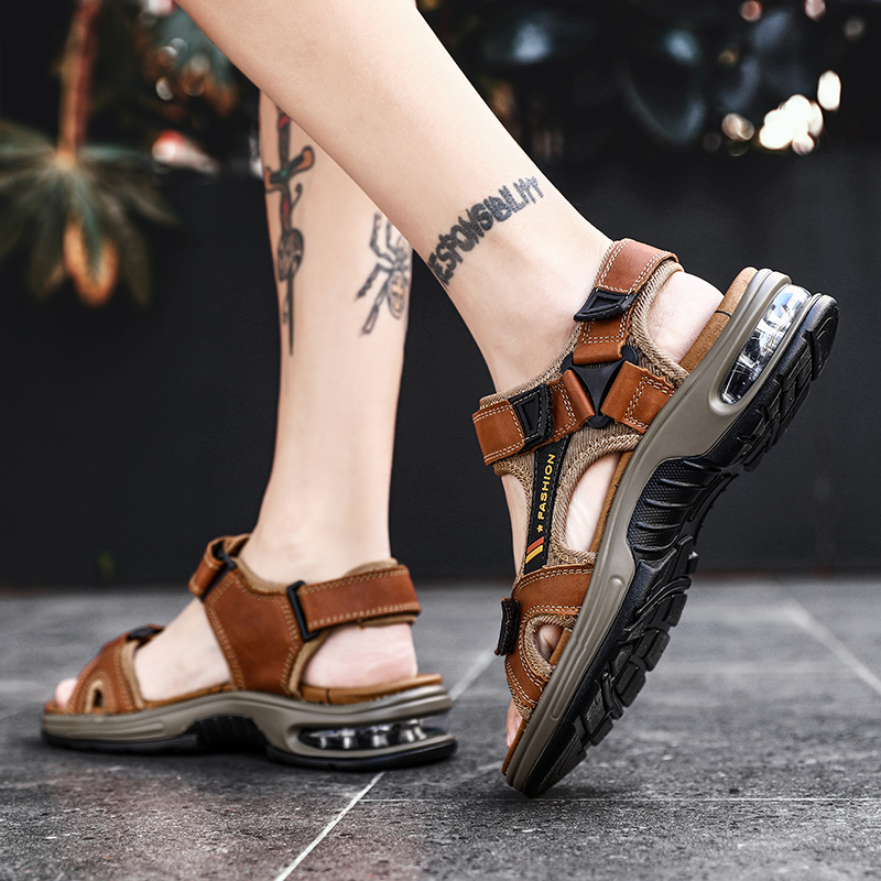 Men's Sandals Leather Spring Summer Open Toe Outdoor Sandals