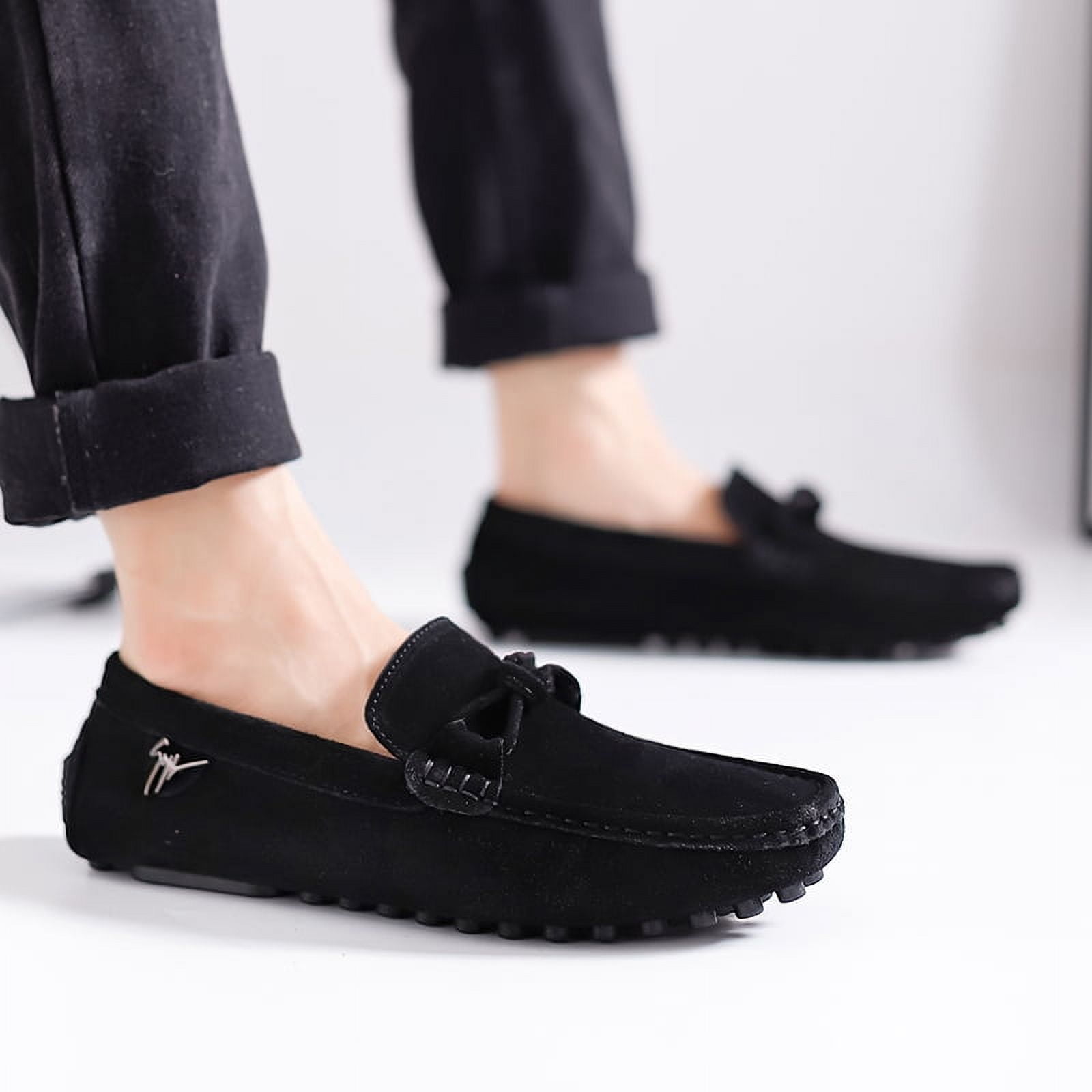 Big Size Men's Casual Loafers Slip On Leather Shoes Comfortable Lightweight Driving Shoes Male Moccasins Classic Penny Loafer Flats Boat Shoes Outdoor Walking Shoes