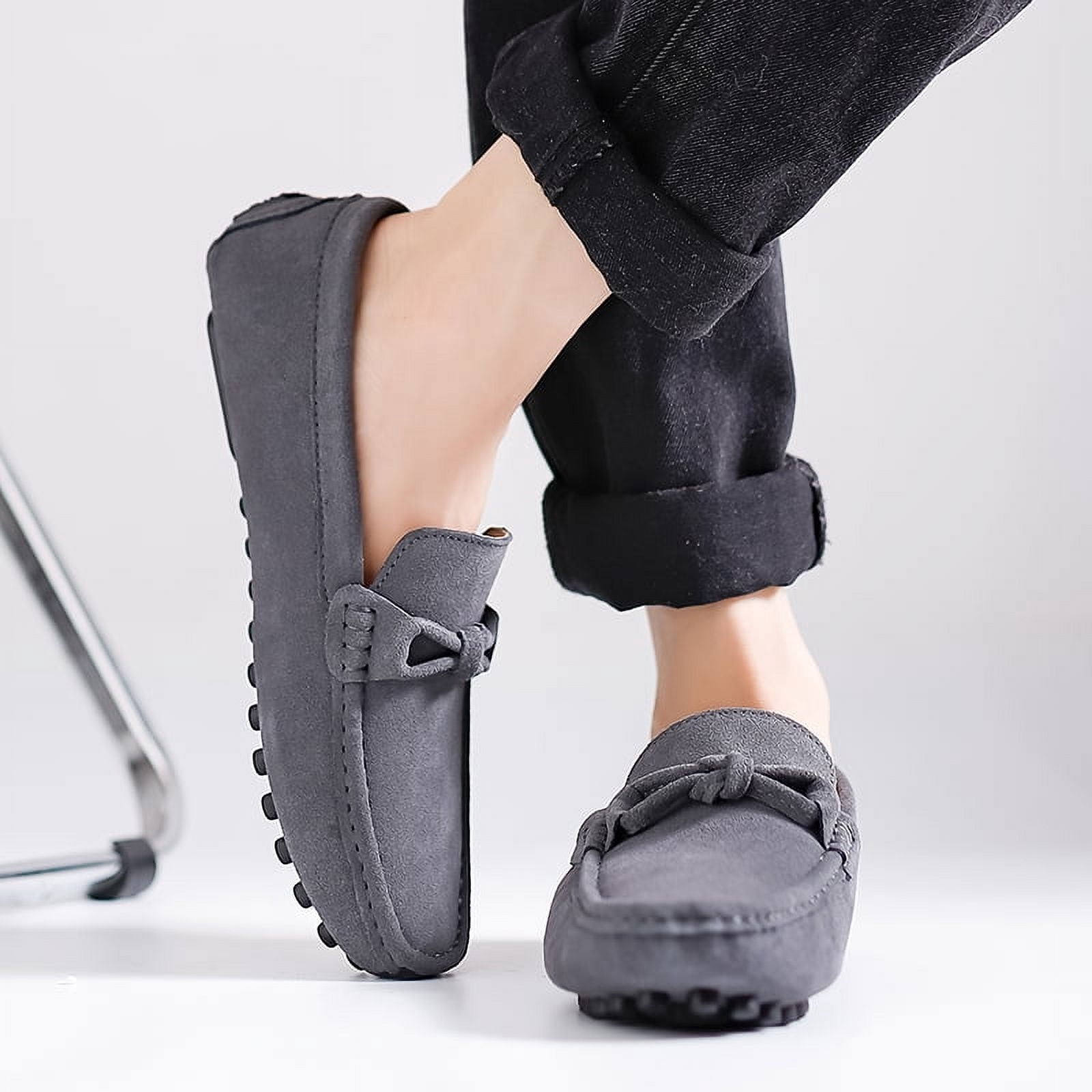 Big Size Men's Casual Loafers Slip On Leather Shoes Comfortable Lightweight Driving Shoes Male Moccasins Classic Penny Loafer Flats Boat Shoes Outdoor Walking Shoes