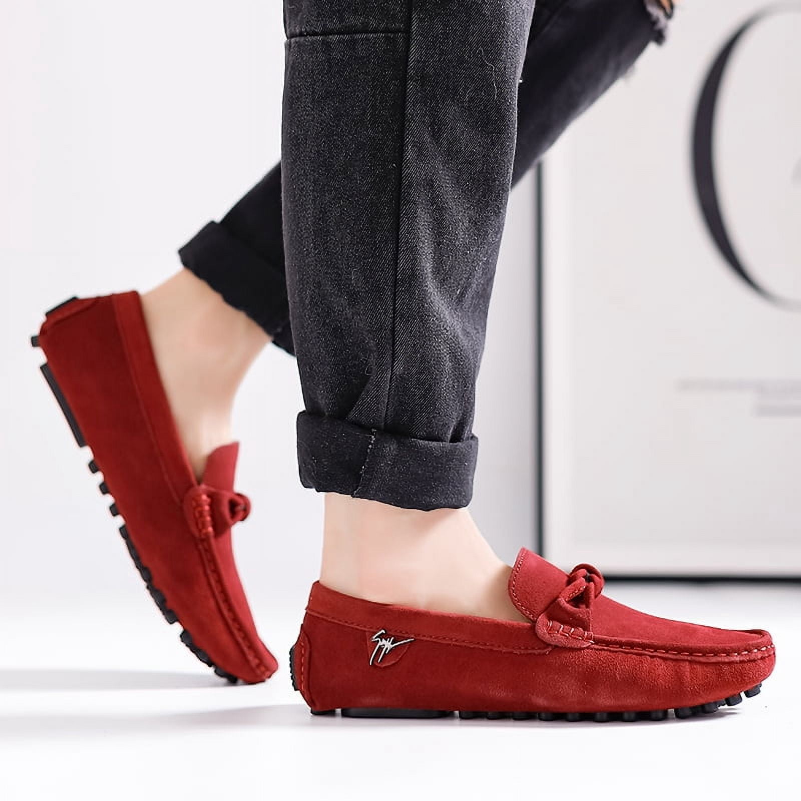 Big Size Men's Casual Loafers Slip On Leather Shoes Comfortable Lightweight Driving Shoes Male Moccasins Classic Penny Loafer Flats Boat Shoes Outdoor Walking Shoes