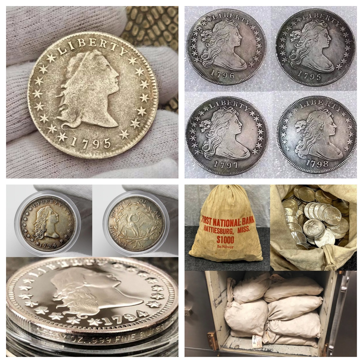 The Complete Set Of 1794-1804 Liberty Flowing Hair Silver Dollar