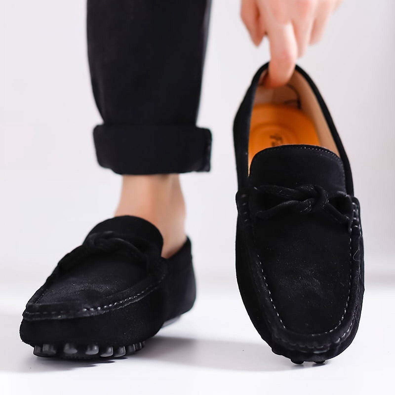 Big Size Men's Casual Loafers Slip On Leather Shoes Comfortable Lightweight Driving Shoes Male Moccasins Classic Penny Loafer Flats Boat Shoes Outdoor Walking Shoes