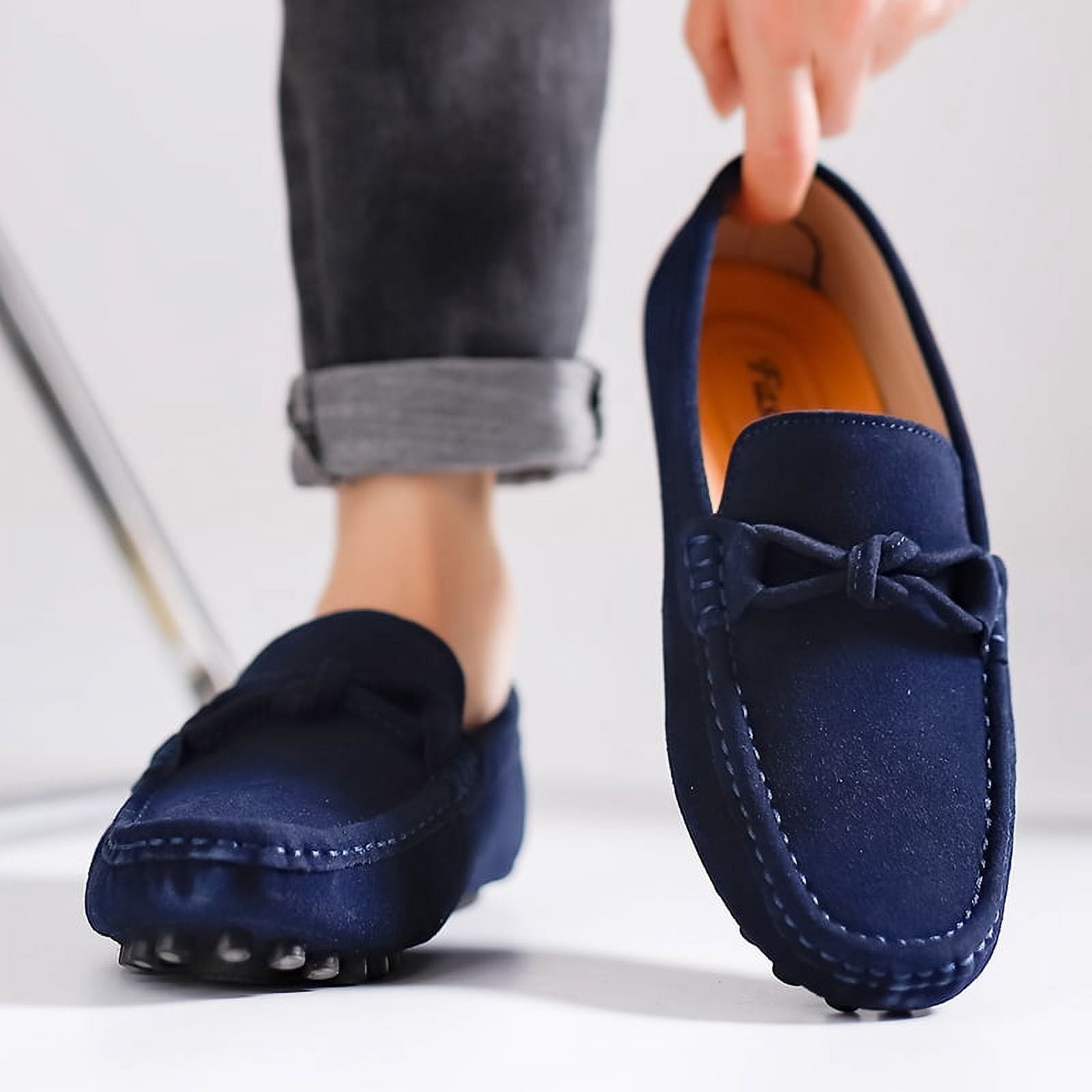 Big Size Men's Casual Loafers Slip On Leather Shoes Comfortable Lightweight Driving Shoes Male Moccasins Classic Penny Loafer Flats Boat Shoes Outdoor Walking Shoes