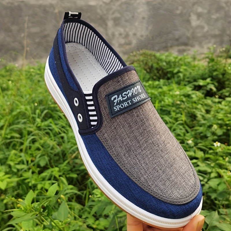 Men’s Casual Low Top Slip On Canvas Shoes, Lightweight Breathable Walking Shoes For All Seasons