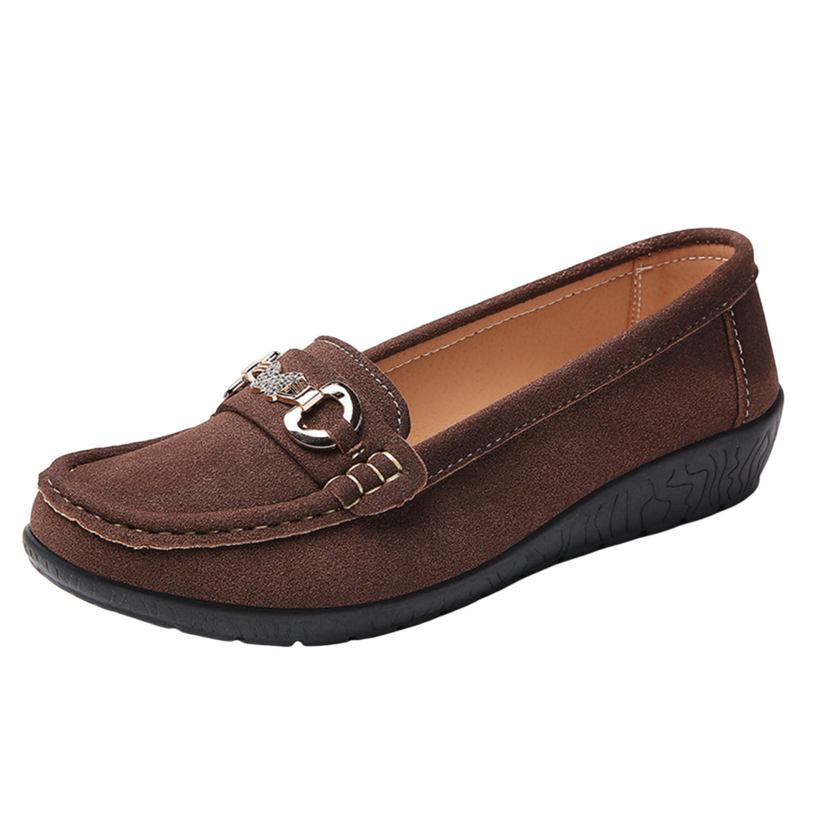 Wine Flocked Slip On Loafers For Women With Non Slip Bottom Lightweight And Comfortable Ideal For Daily Use And Light Activities