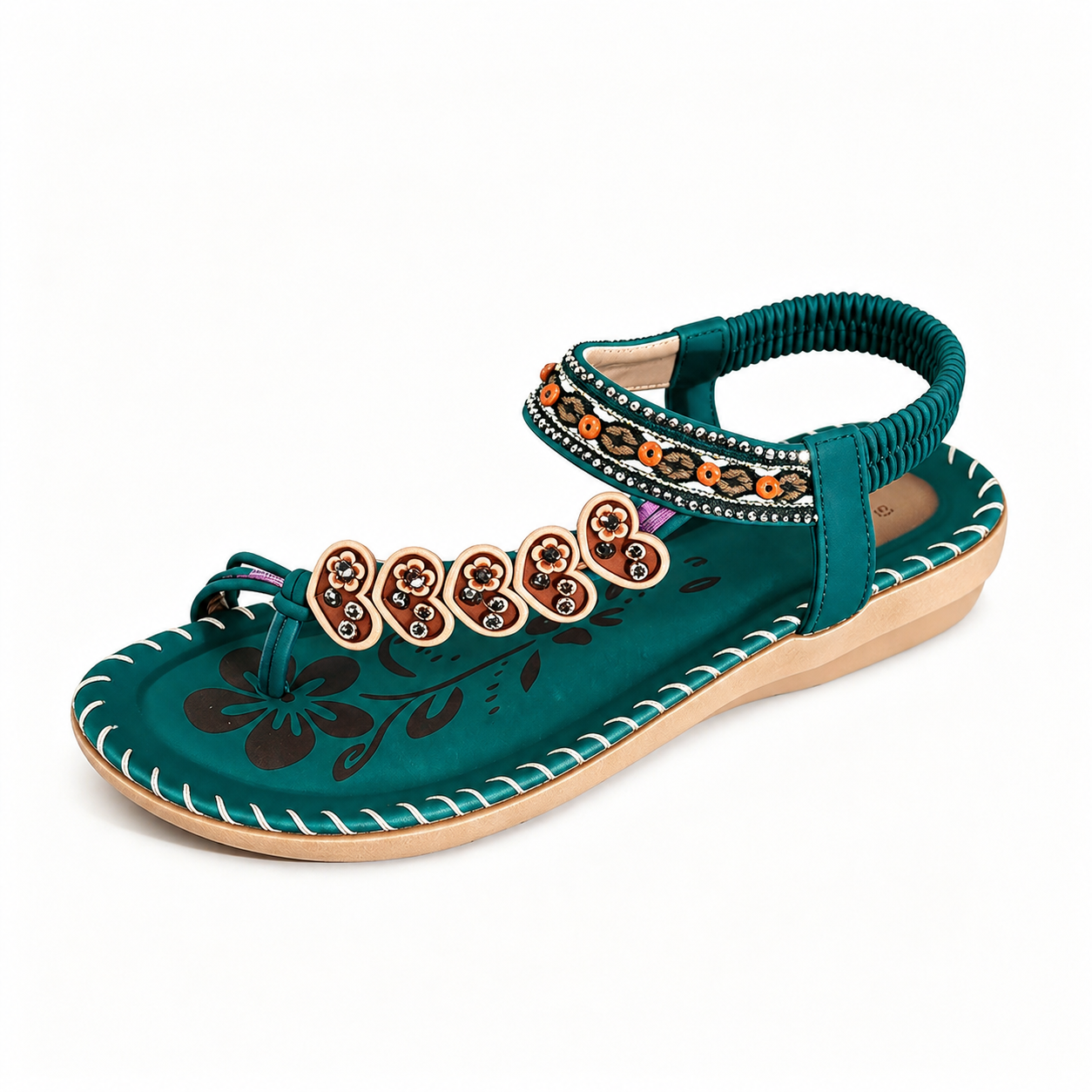 2025 Yasirun New Bohemian Cross-Border Sandals For Women Summer Rhinestone Evening Style Flat Bottom Round Toe Clip-On Open Toe Cool