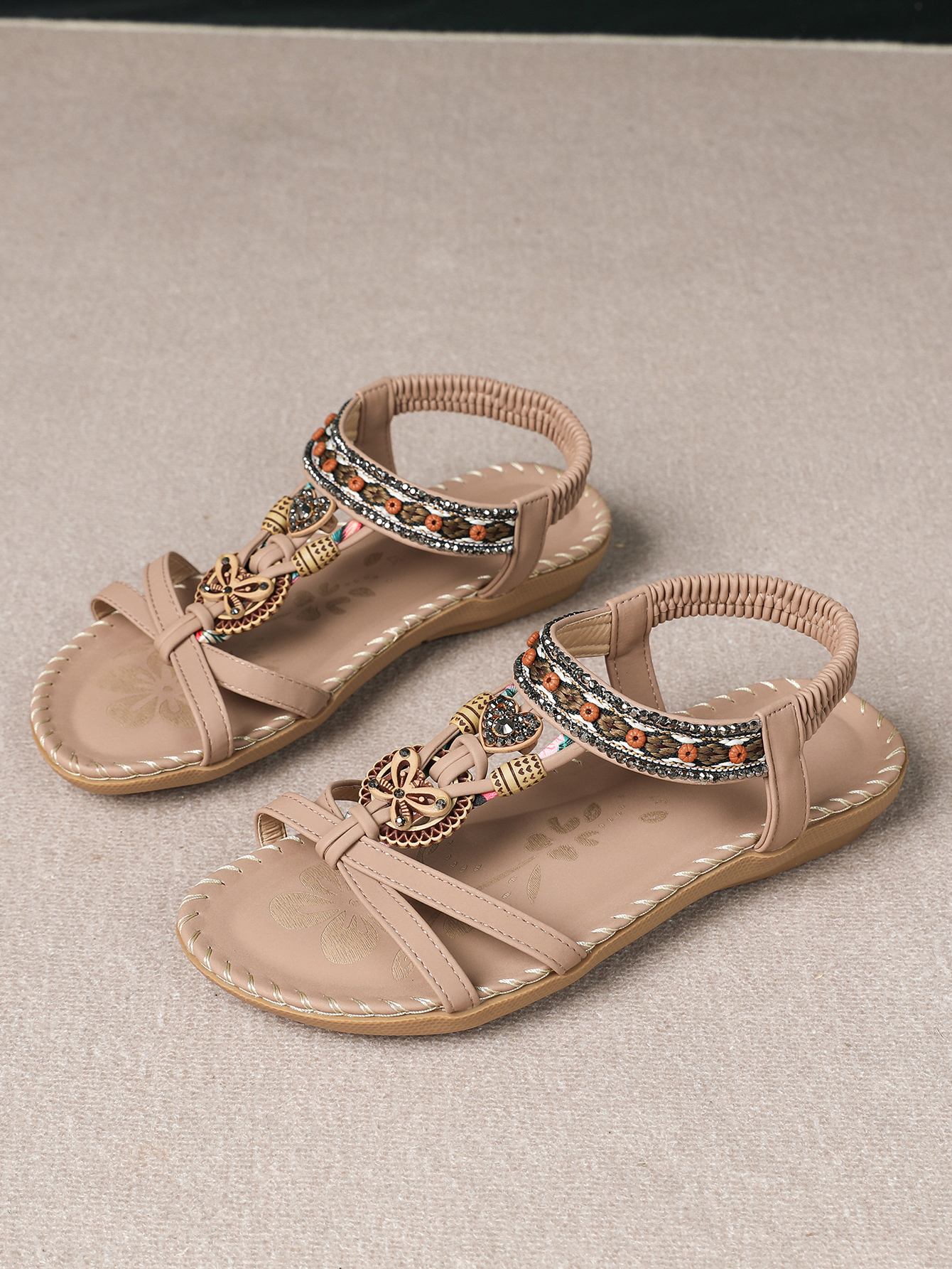 Dakaela Womens Sandals Arch Support Summer Beach Flat Shoes Bohemian Comfort Walking Flip Flops