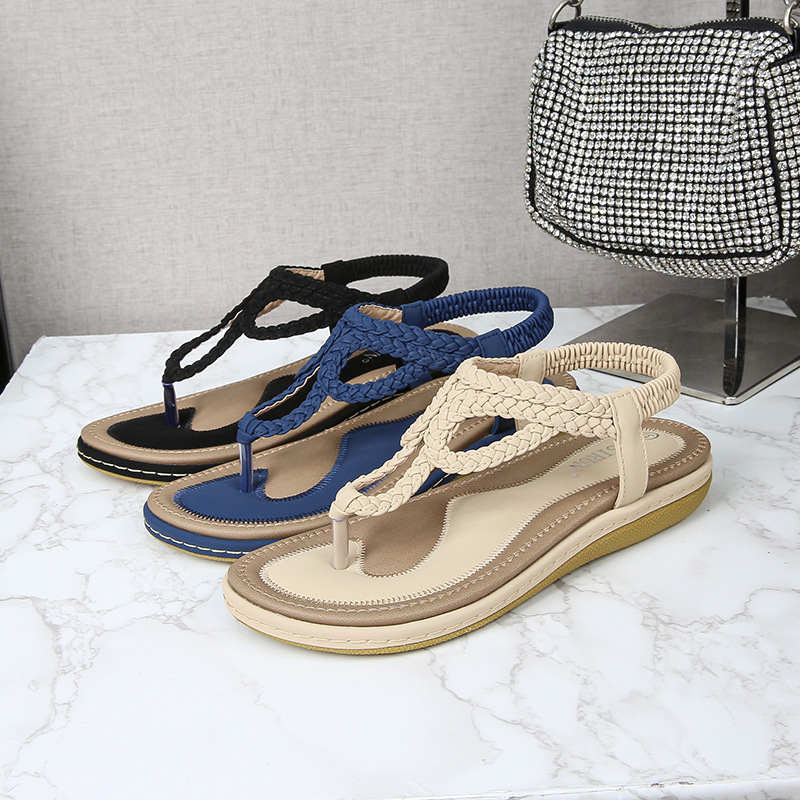 2026 Yasirun New Summer Product Patchwork Sandals For Women, Simple, Light, Casual Style, Flat Bottom, Large Size, Thong Toe Flat Heel