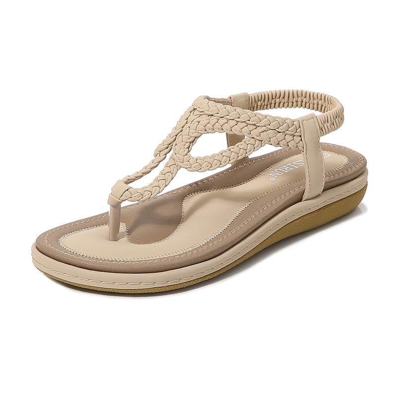 2026 Yasirun New Summer Product Patchwork Sandals For Women, Simple, Light, Casual Style, Flat Bottom, Large Size, Thong Toe Flat Heel
