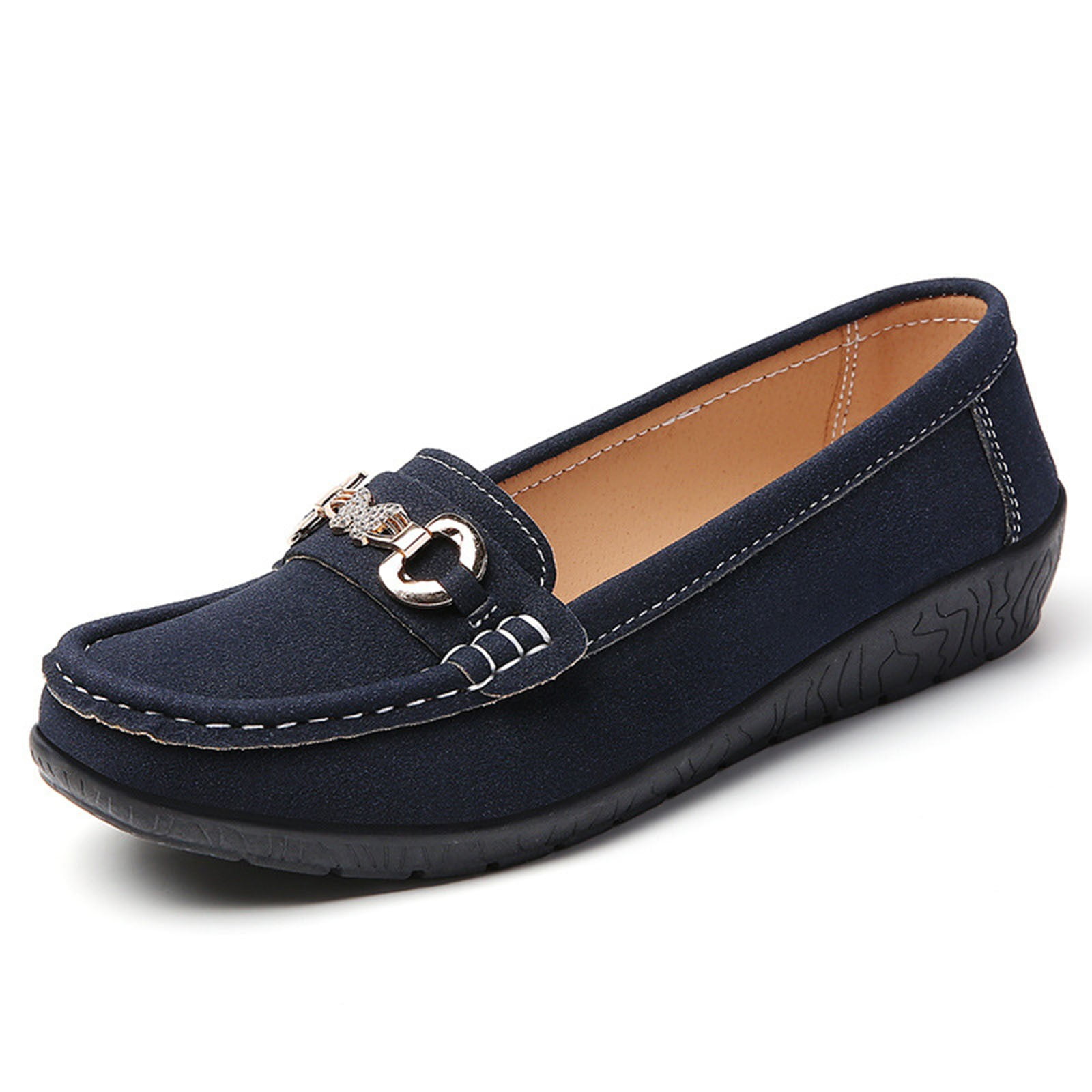 Wine Flocked Slip On Loafers For Women With Non Slip Bottom Lightweight And Comfortable Ideal For Daily Use And Light Activities