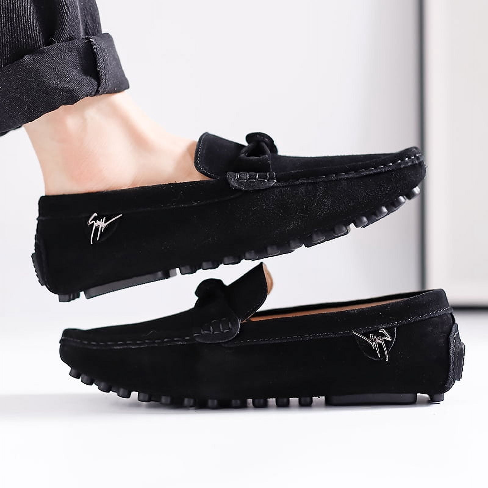 Big Size Men's Casual Loafers Slip On Leather Shoes Comfortable Lightweight Driving Shoes Male Moccasins Classic Penny Loafer Flats Boat Shoes Outdoor Walking Shoes