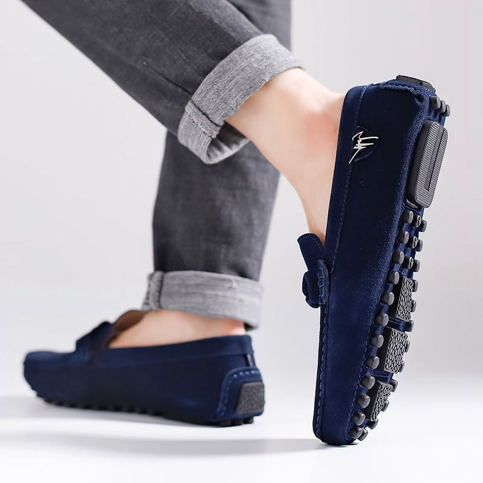 Big Size Men's Casual Loafers Slip On Leather Shoes Comfortable Lightweight Driving Shoes Male Moccasins Classic Penny Loafer Flats Boat Shoes Outdoor Walking Shoes