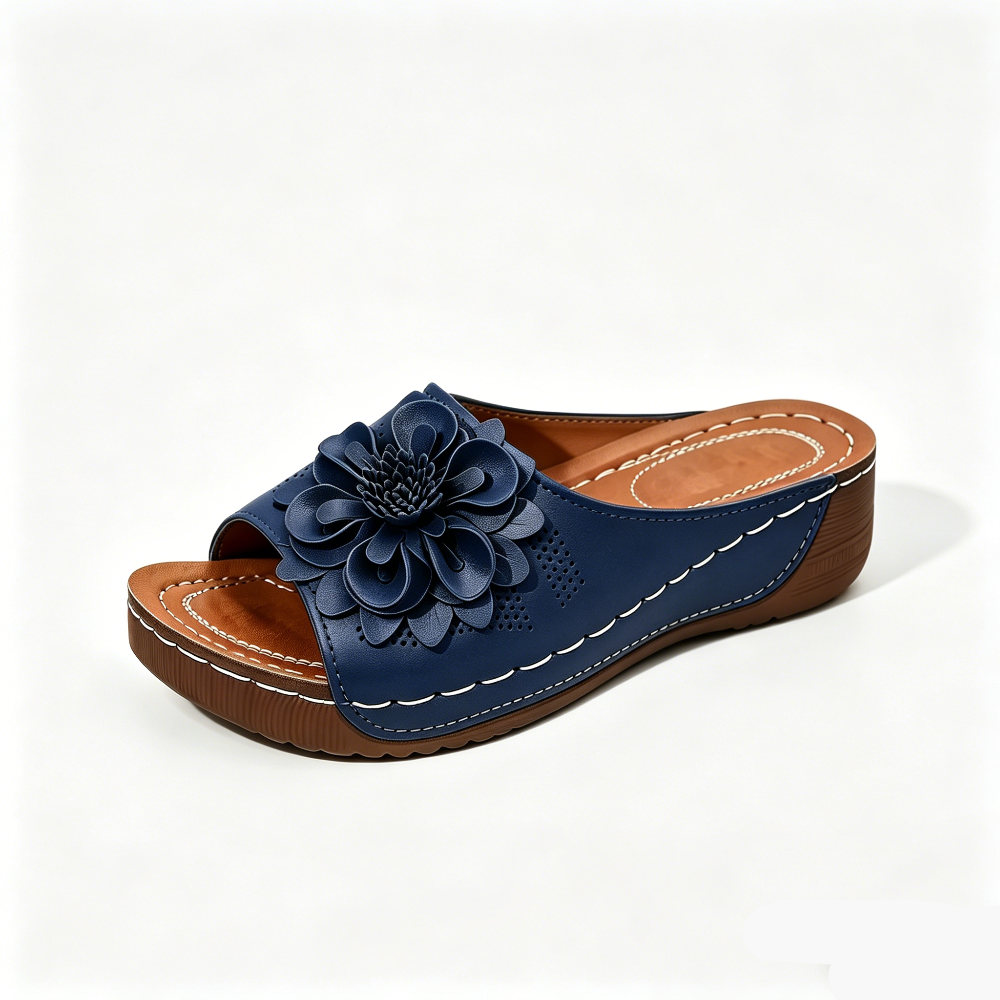 Women's Floral Decor Comfort Wedge Sandals
