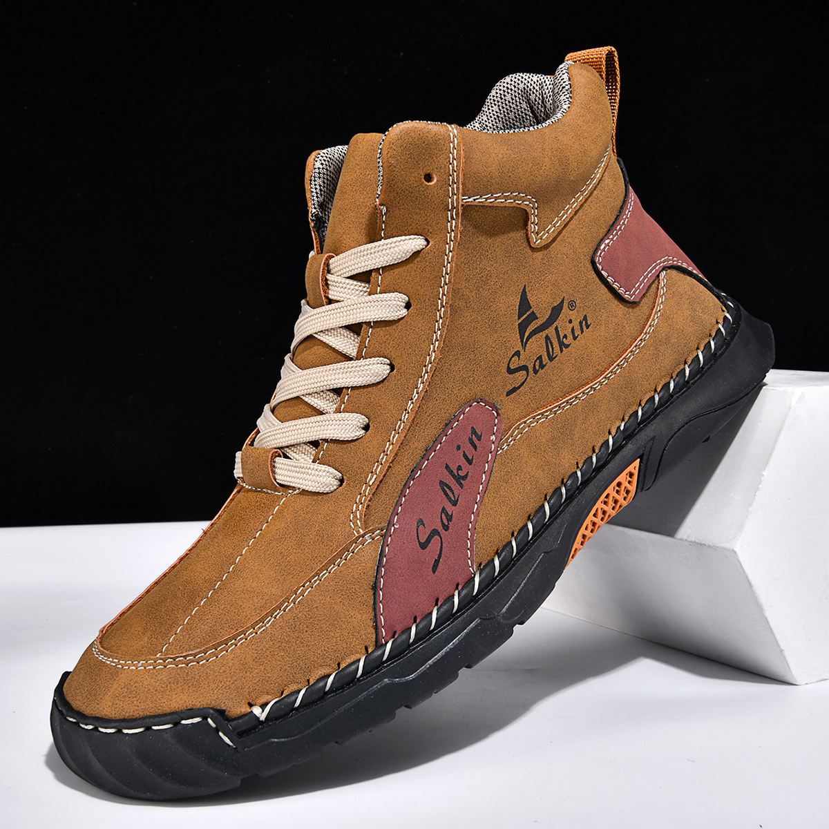 Men's Orthopedic Leather Shoes - Wide Toe | Waterproof | Structured Support | Non-Slip | Anti-Wear | Comfortable