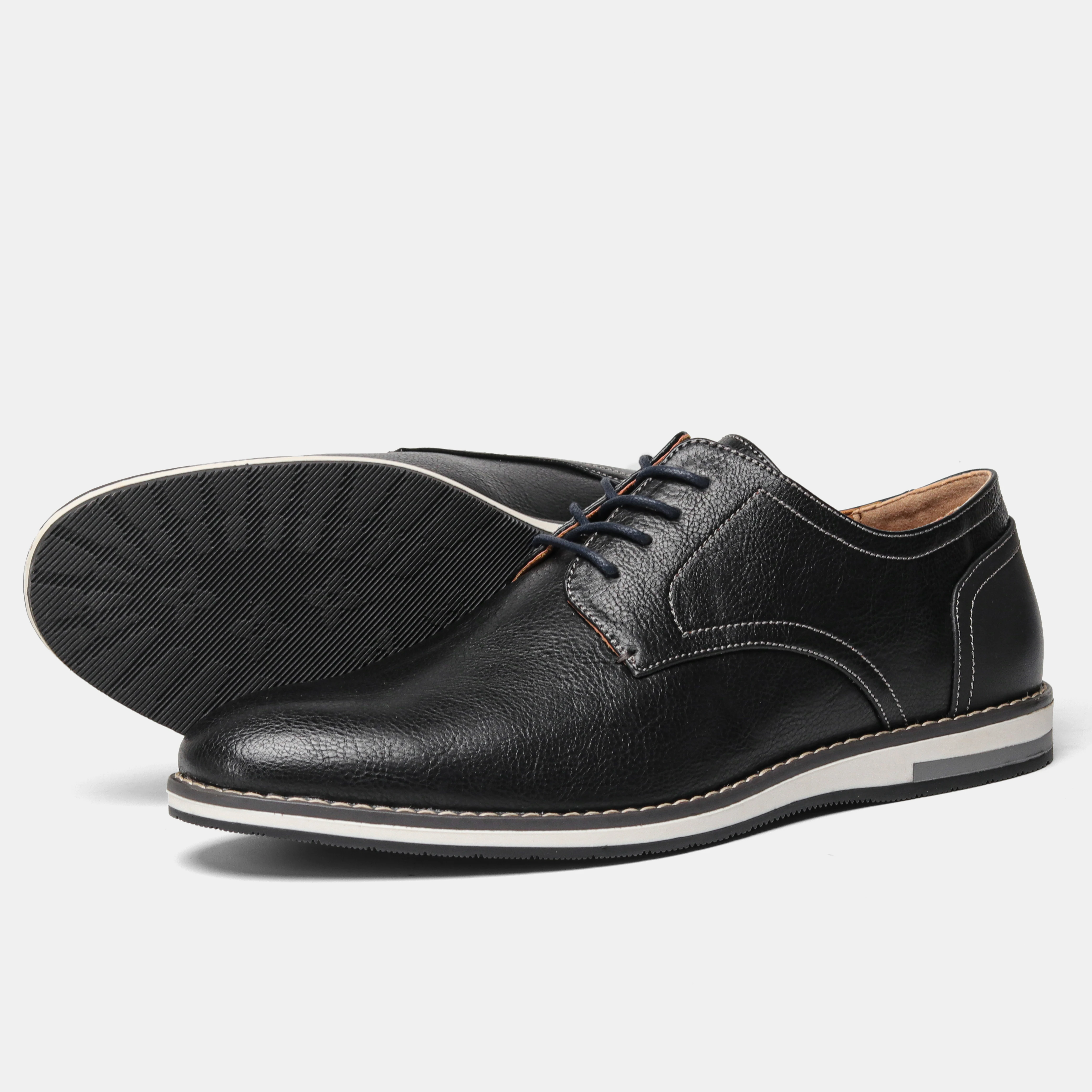 Extra Wide Men’s Leather Shoes – Breathable & Comfortable Casual Footwear