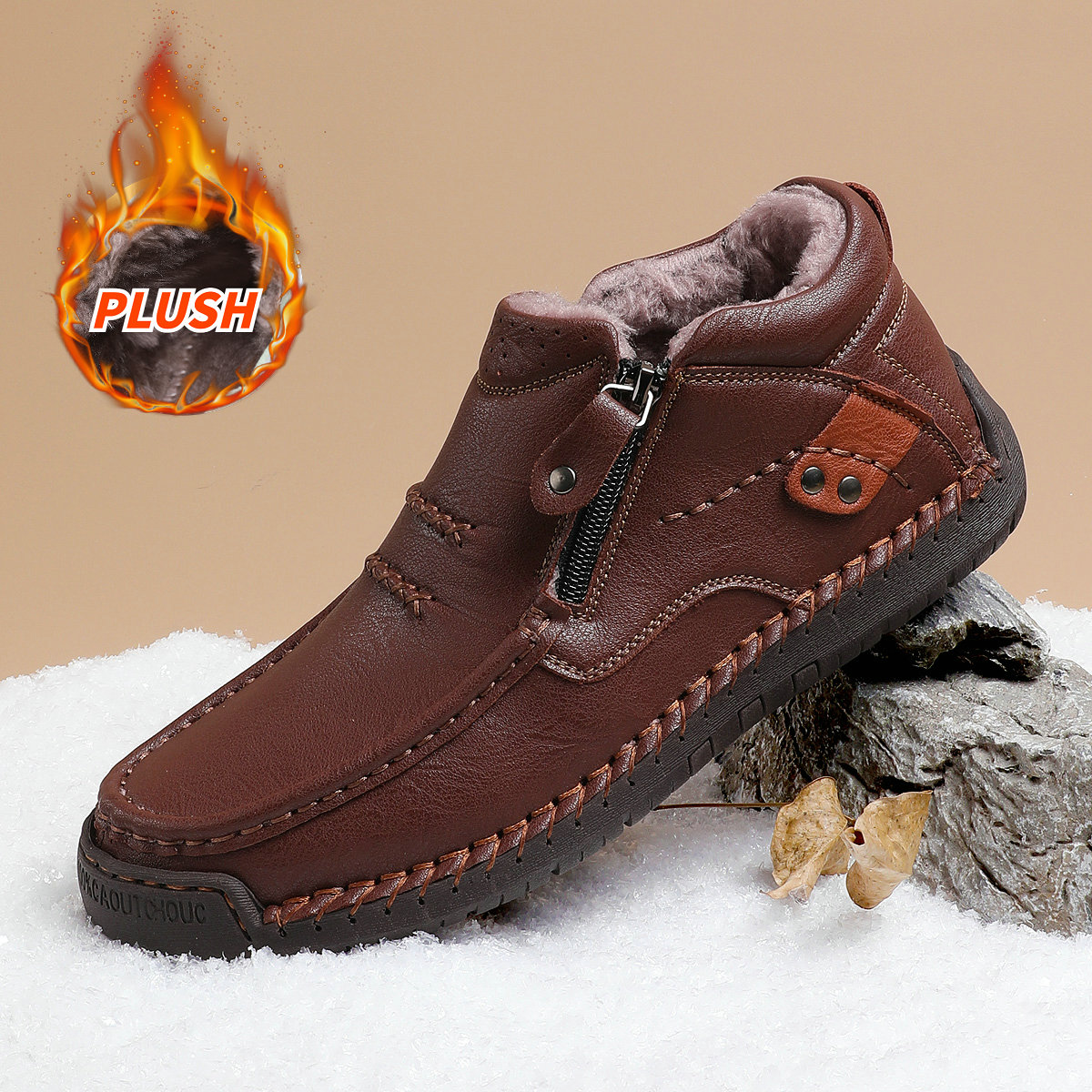 ⏰Limited Time Sale 70% OFF - Men's Handmade Premium Leather Slip-On Driving Boots