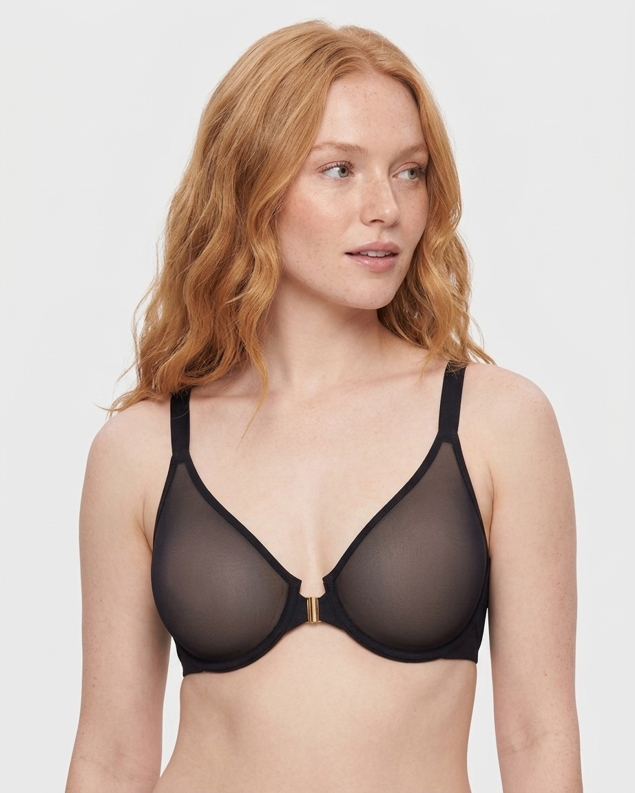 Front Closure Underwire Unlined Back Support Plunge Bra