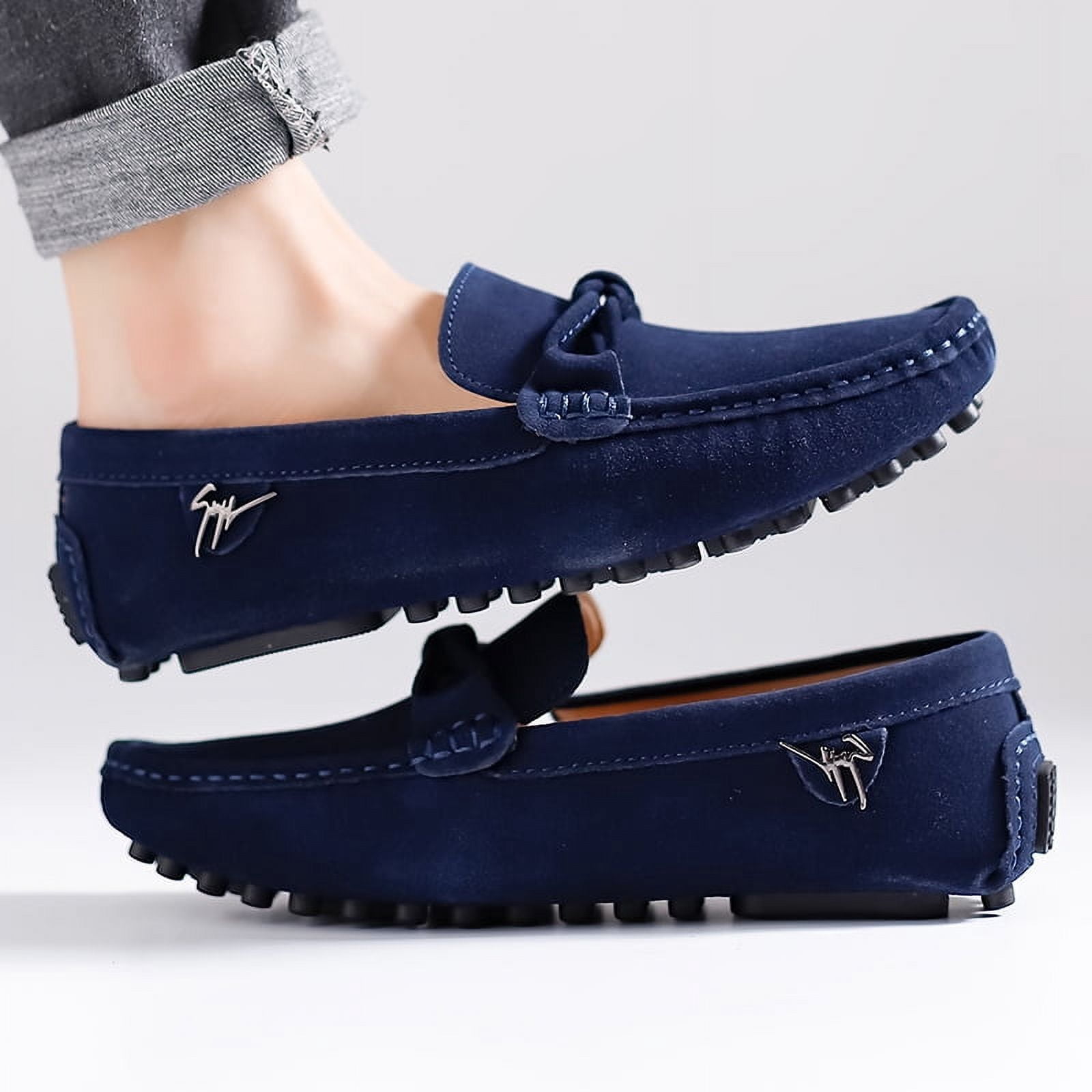 Big Size Men's Casual Loafers Slip On Leather Shoes Comfortable Lightweight Driving Shoes Male Moccasins Classic Penny Loafer Flats Boat Shoes Outdoor Walking Shoes