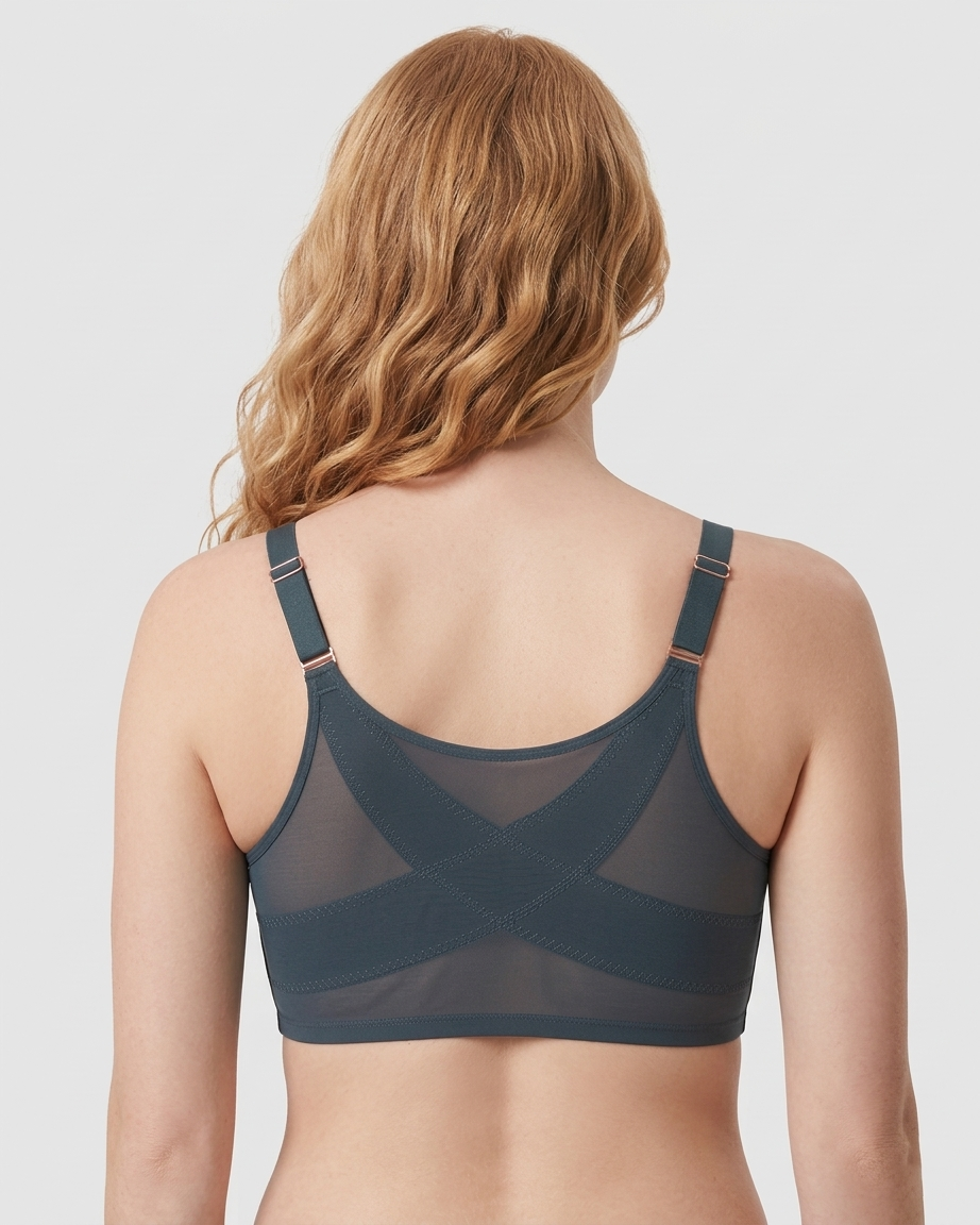 Front Closure Underwire Unlined Back Support Plunge Bra